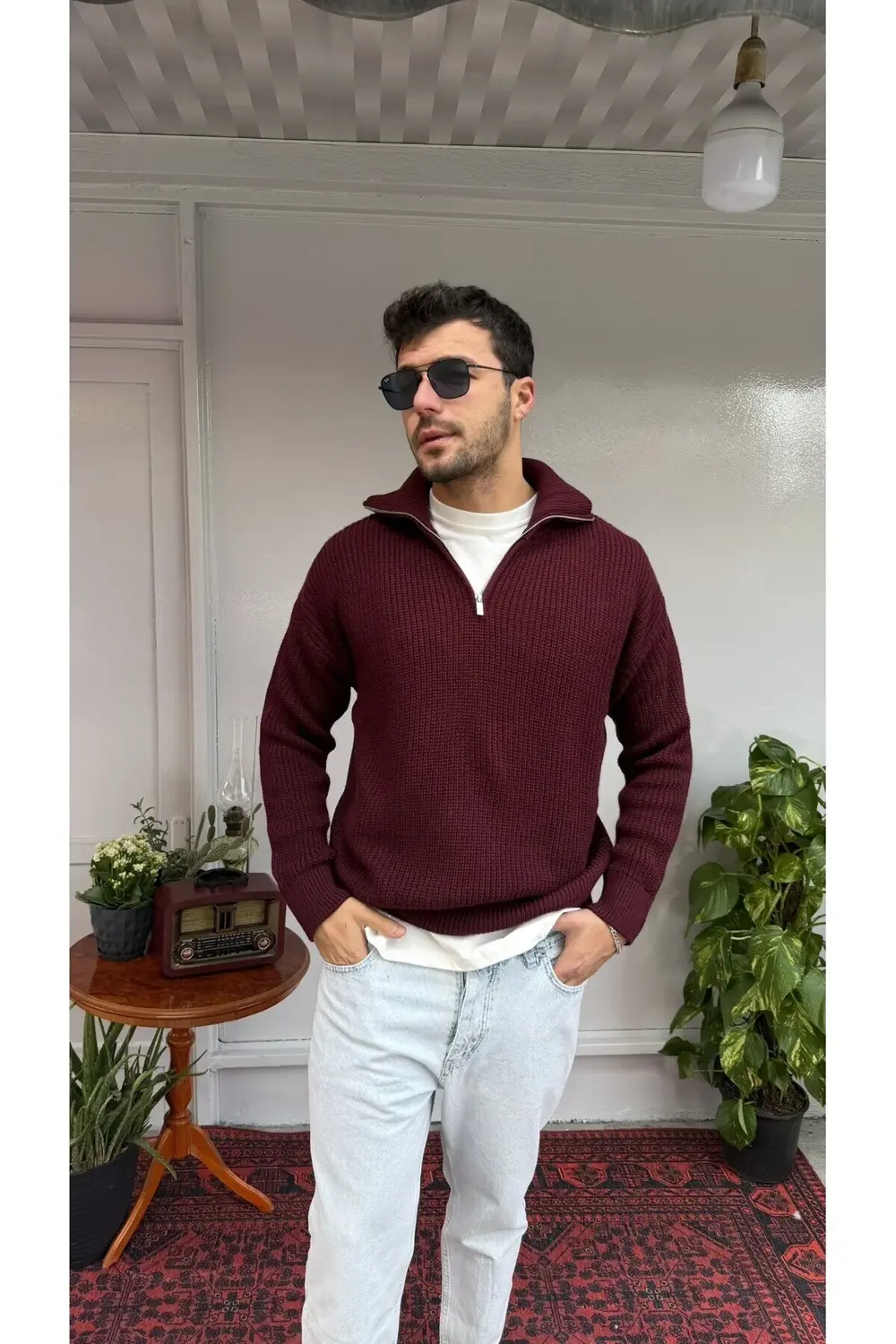 Retro Yarım Fermuar