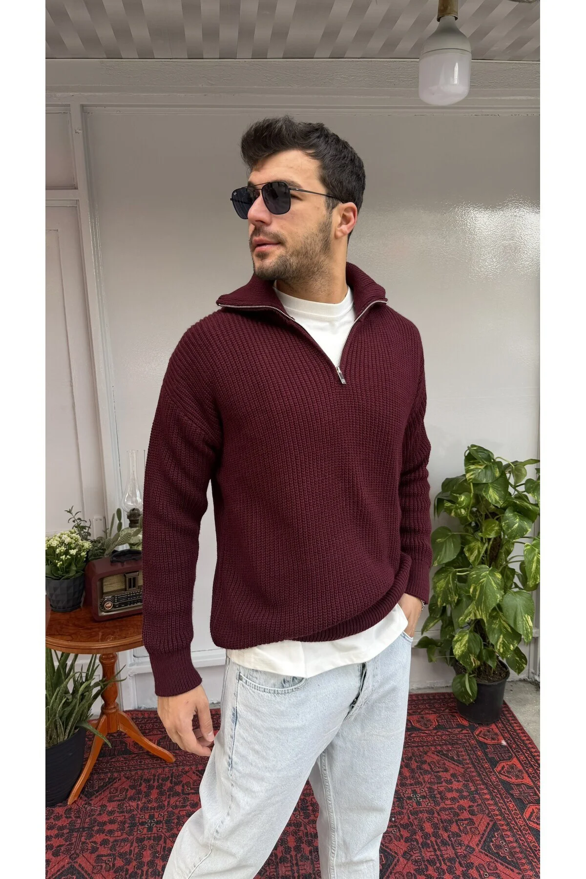 Retro Yarım Fermuar