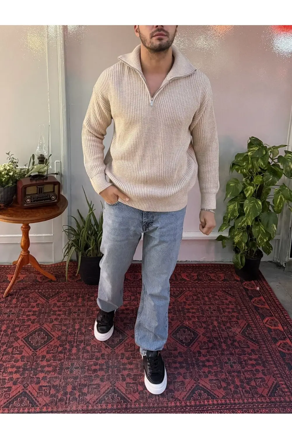 Retro Yarım Fermuar