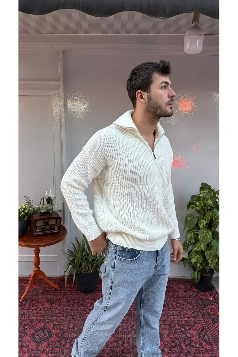 Retro Yarım Fermuar