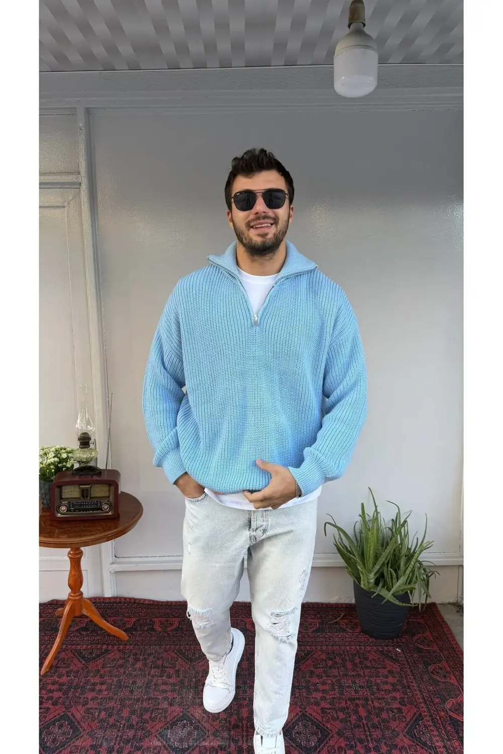 Retro Yarım Fermuar