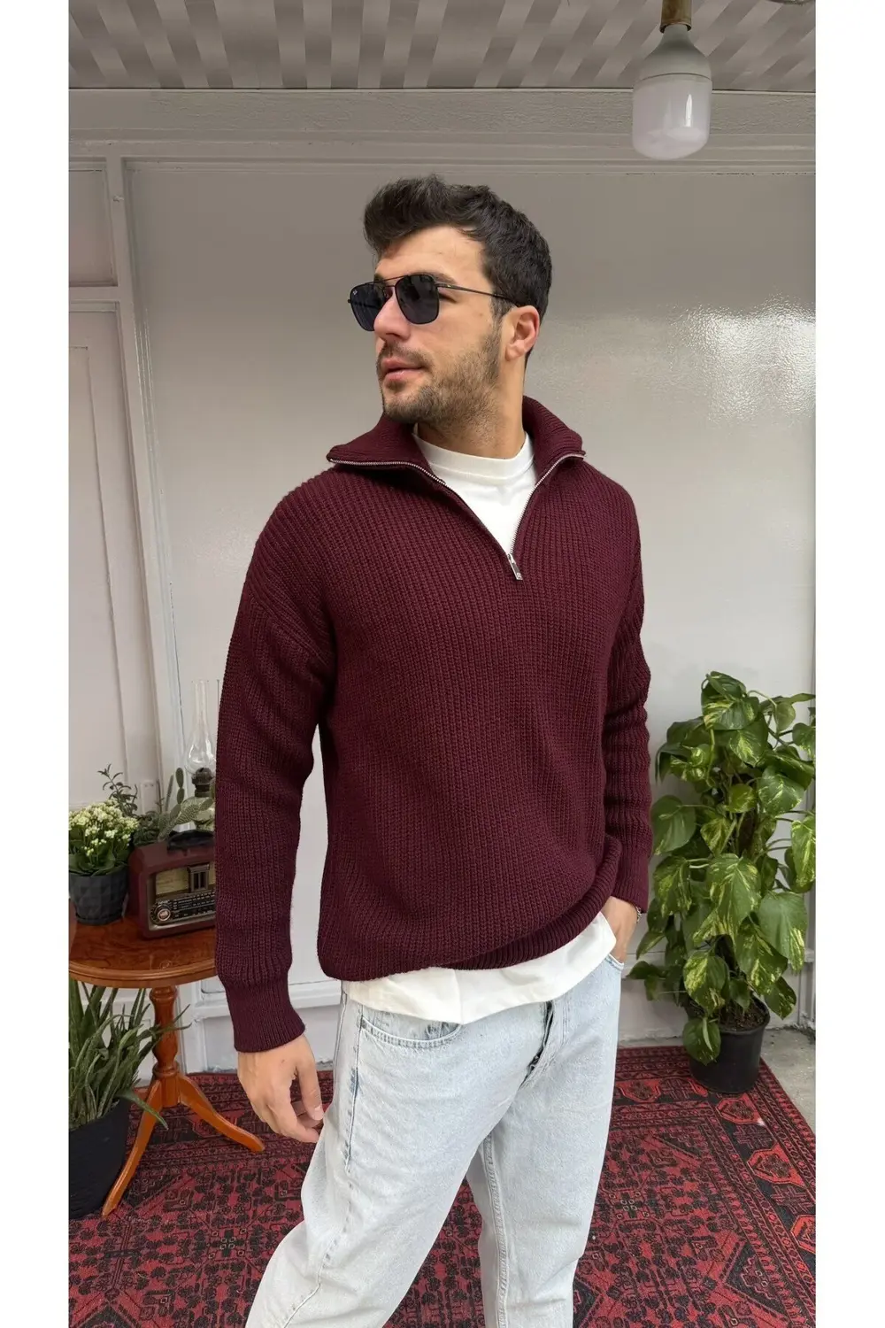 Retro Yarım Fermuar