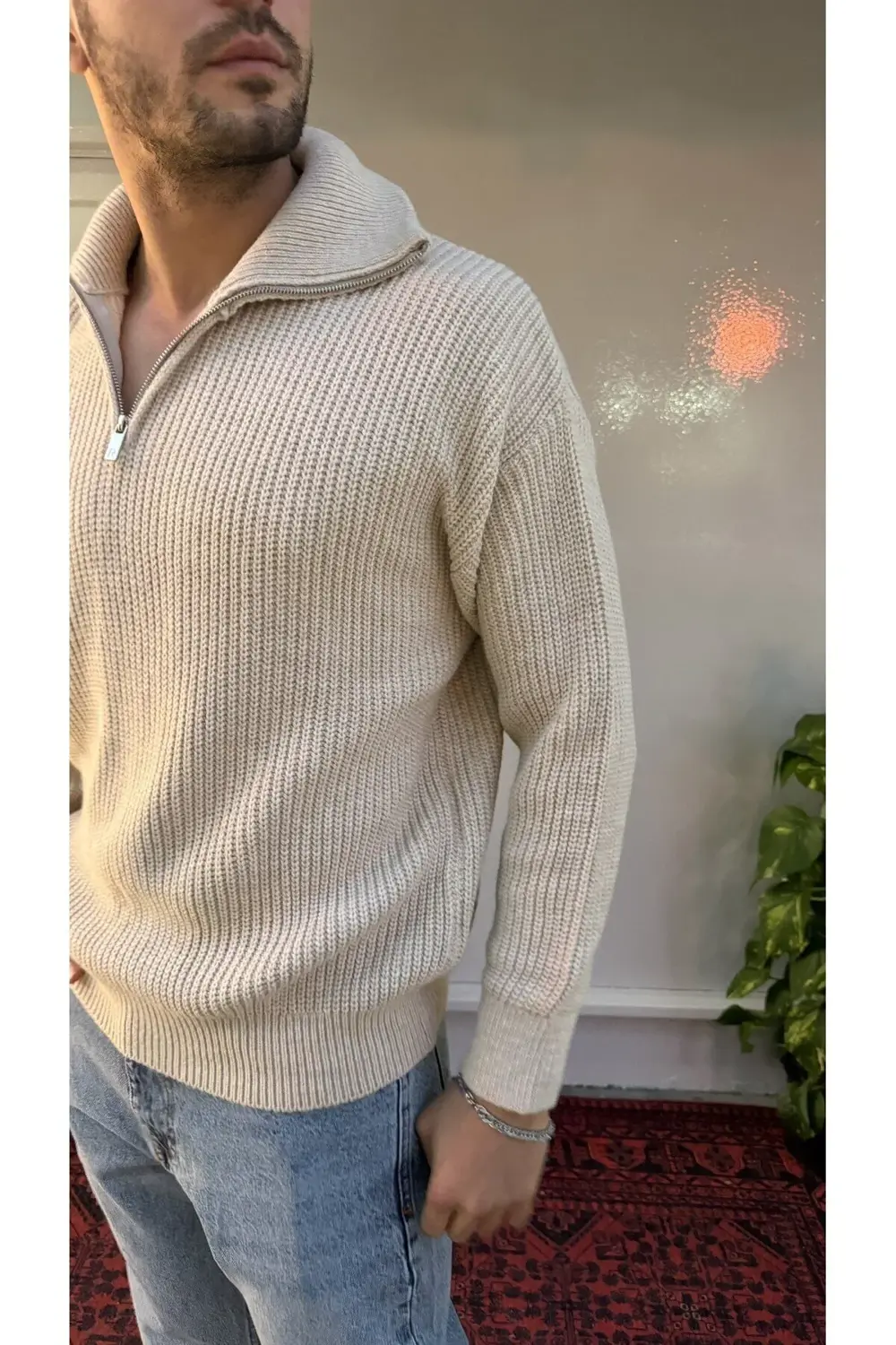 Retro Yarım Fermuar