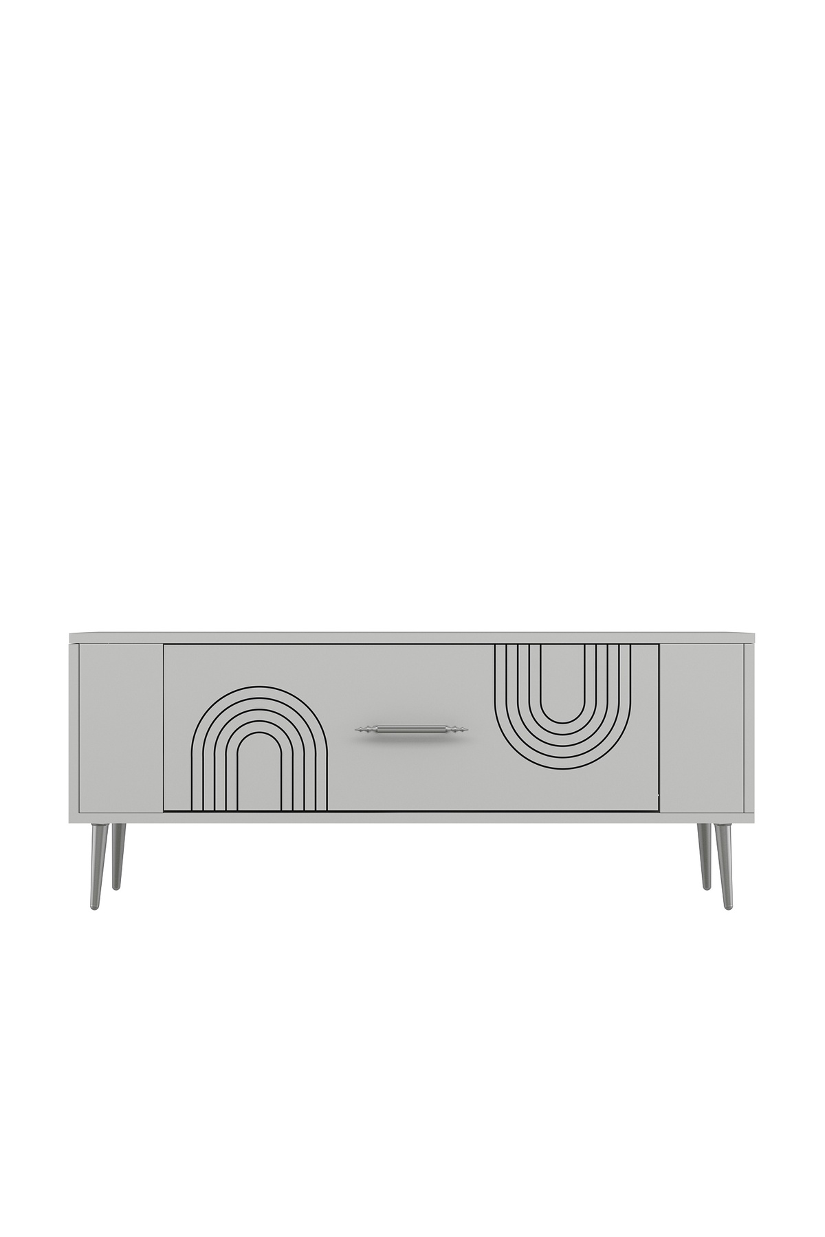 Cantek Dizayn Retrol2ct Tv Sehpasi Beyaz-Gümüş