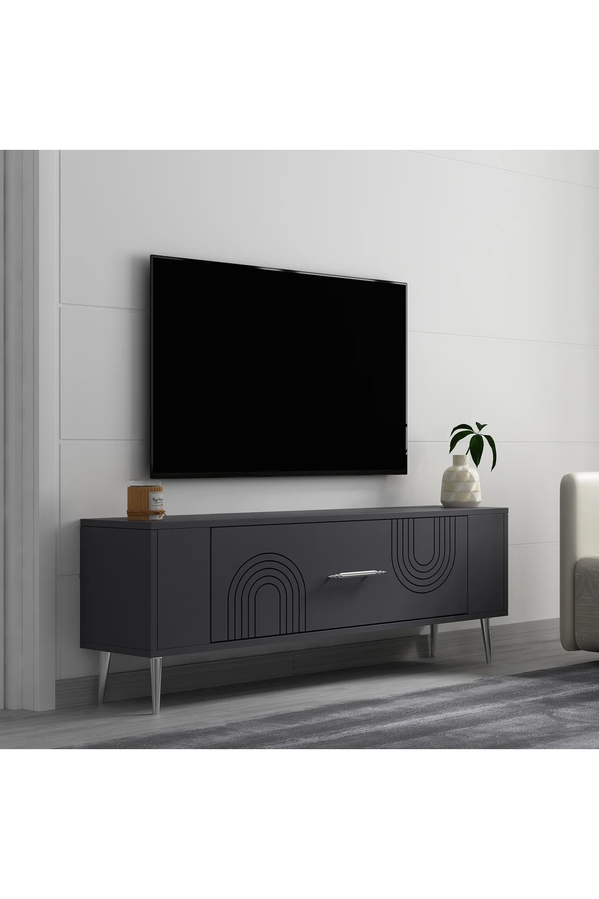 RETROL2CT TV SEHPASI ANTRASİT-ALTIN