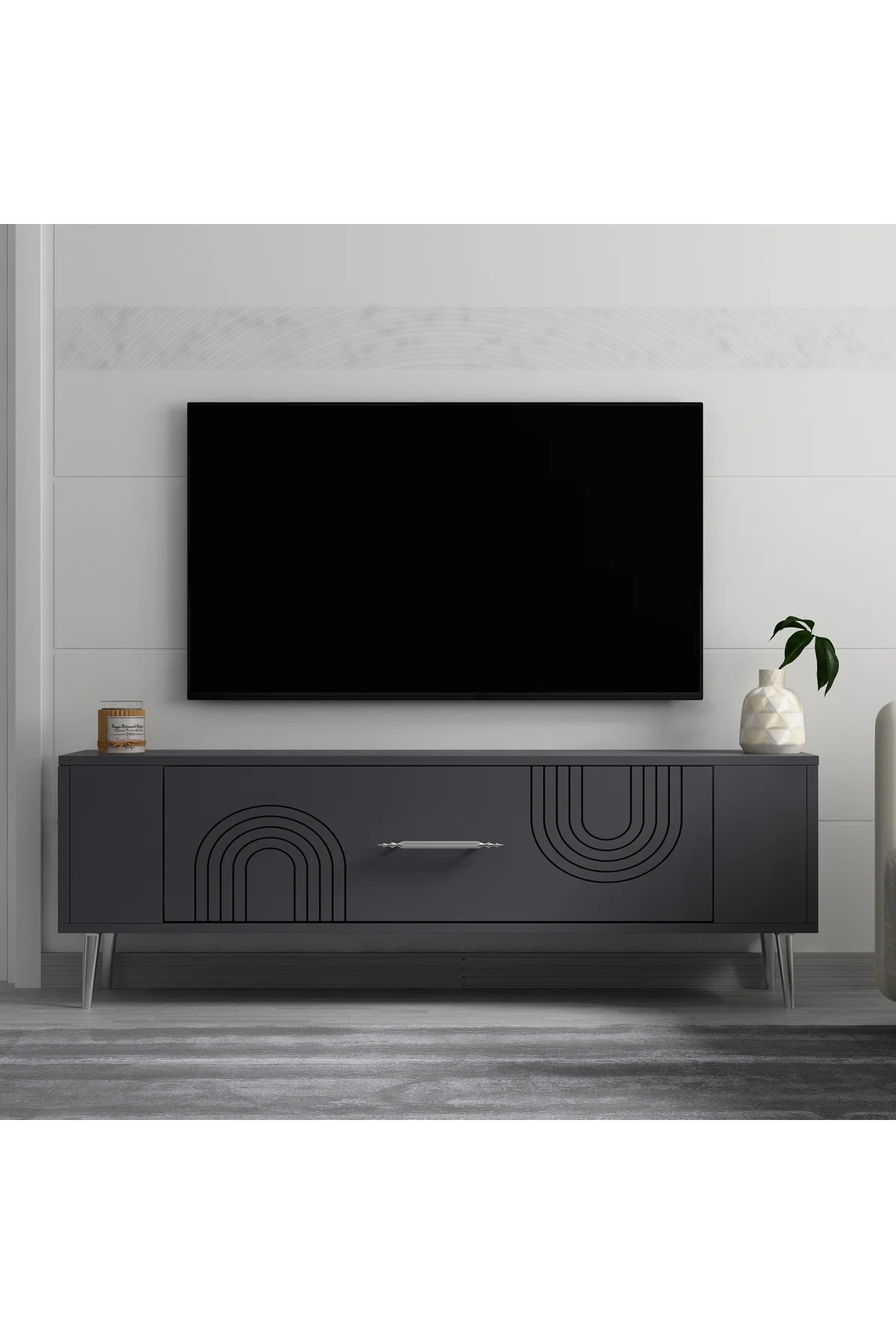 RETROL2CT TV SEHPASI ANTRASİT-ALTIN