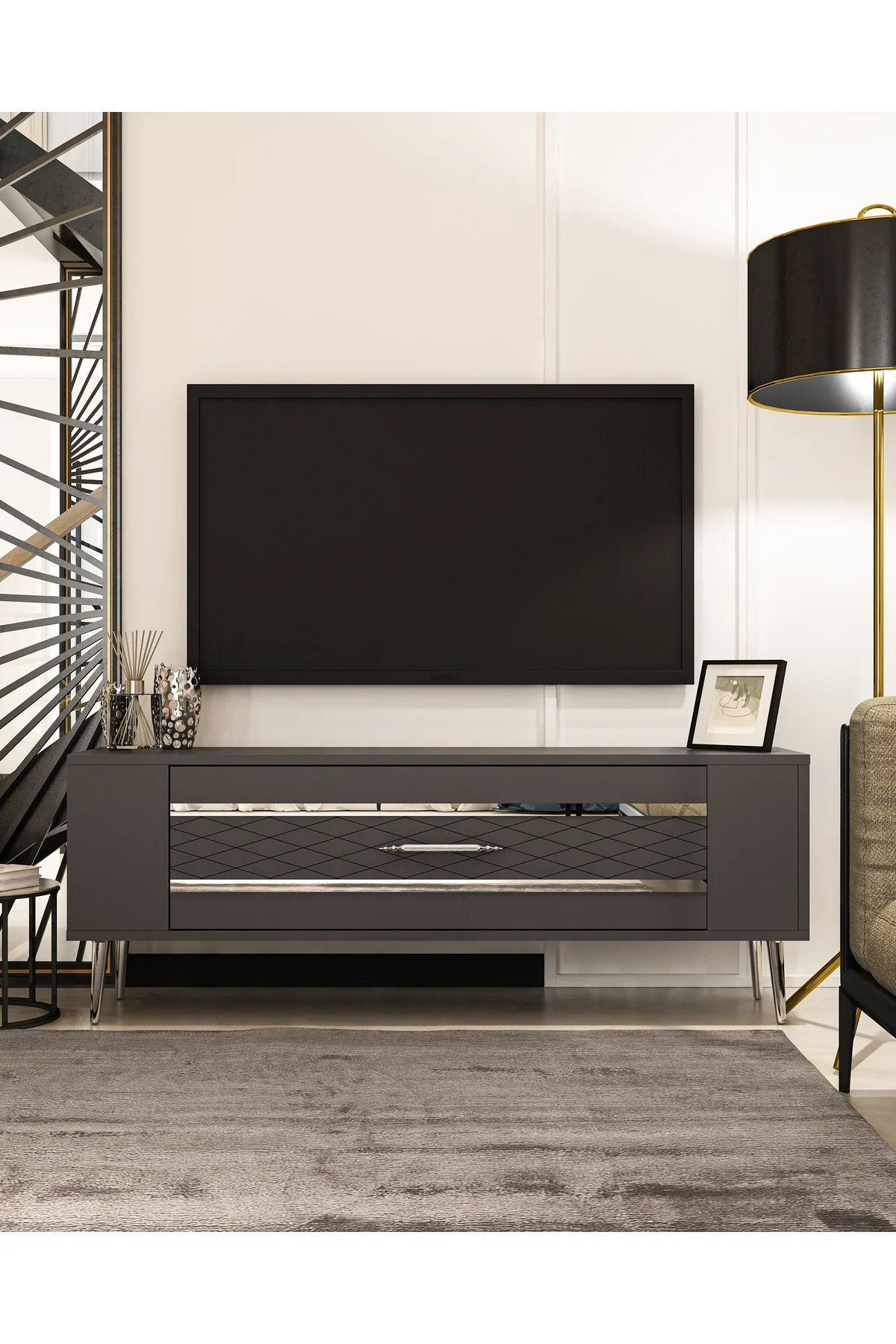 RETROLP2CT TV  SEHPASI ANTRASİT-GÜMÜŞ
