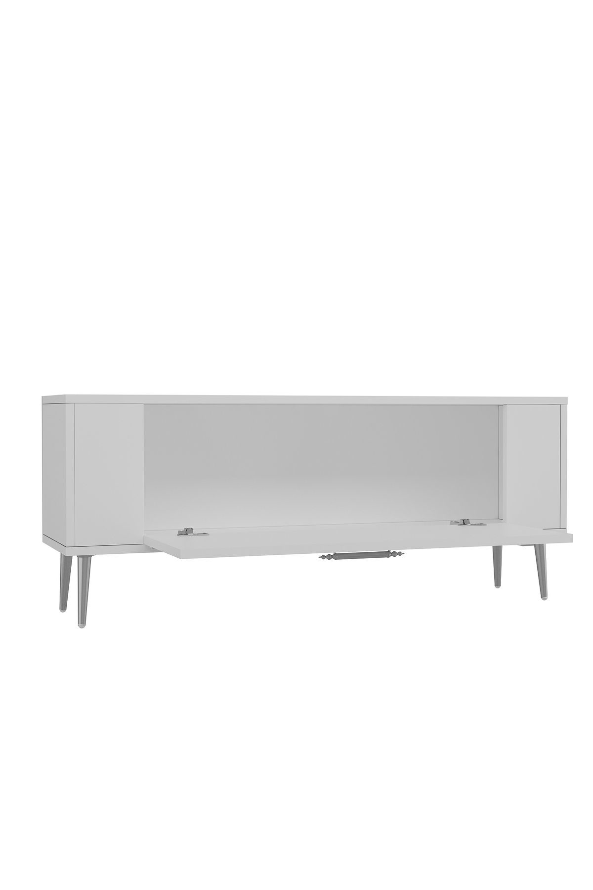 Cantek Dizayn Retrolp3ct Tv Sehpasi Beyaz-Gümüş