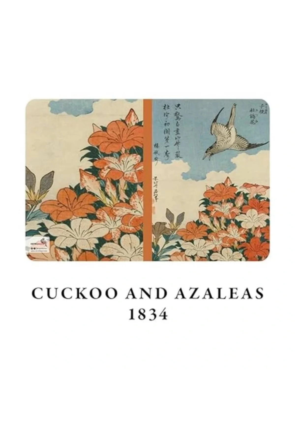 Retronote Cuckoo And Azaleas, Hokusai 1834, A4 Defter Vi, Çizgisiz, Toplam 64 Sayfa, Tel Dikiş