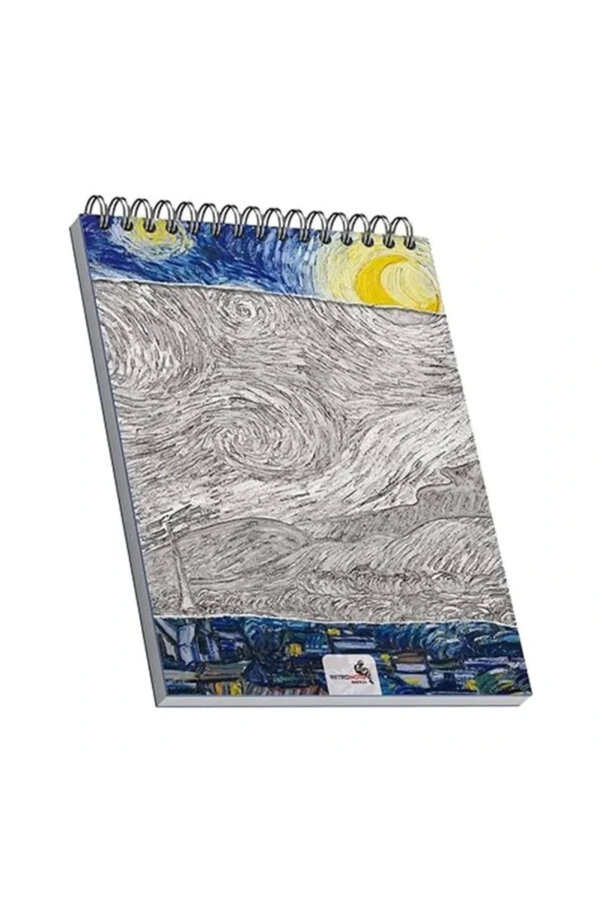 Retronote The Starry Night, Van Gogh 1889, A5 Eskiz Defter I, Çizgisiz, 100 Sayfa, 100 gram, Beyaz