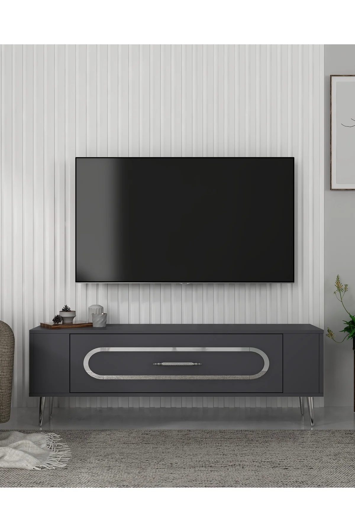 RETROP3CT TV SEHPASI ANTRASİT-GÜMÜŞ