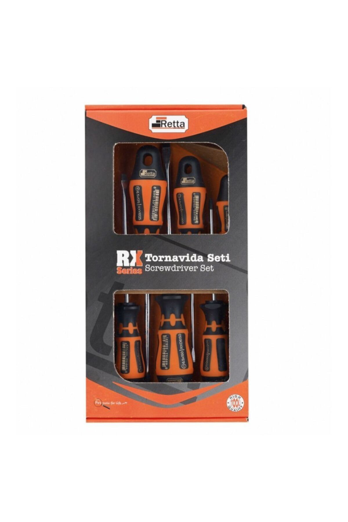 Retta Profesyonel 6 Lı Lüx Tornavida Seti Pro Serisi Krom Kaplama