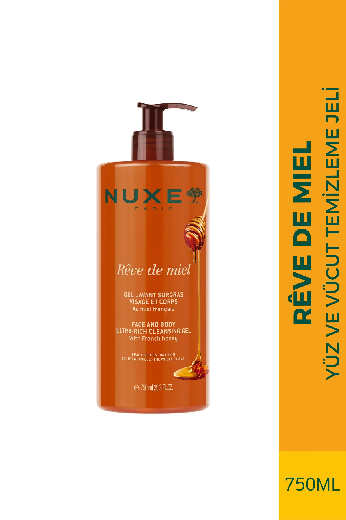 Reve de Miel Yüz ve Vücut Temizleme Jeli 750 ML Reve de Miel Yüz ve Vücut Temizleme Jeli 750 ML