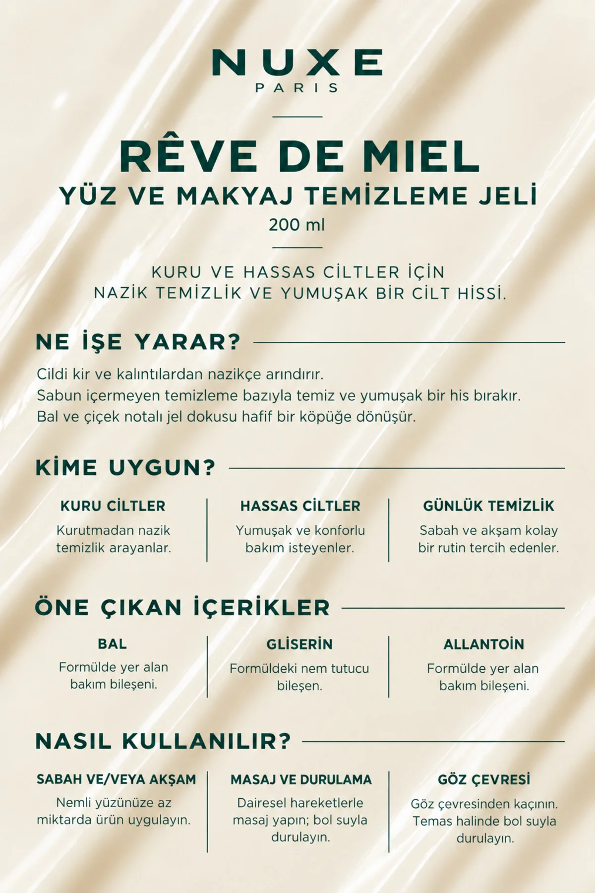 Reve de Miel Yüz ve Makyaj Temizleme Jeli 200 ML Reve de Miel Yüz ve Makyaj Temizleme Jeli 200 ML - Görsel 7