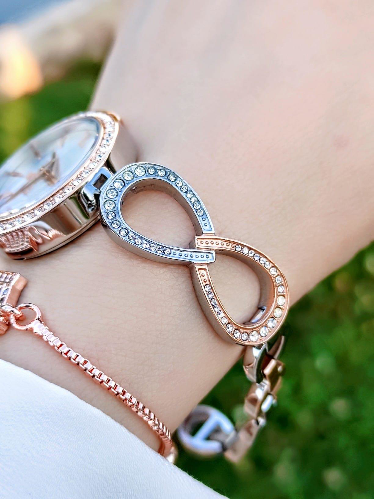 Revello Özel Bronz Kaplama Elite Modeli Swarovski Taşlı 30 Mt Su 