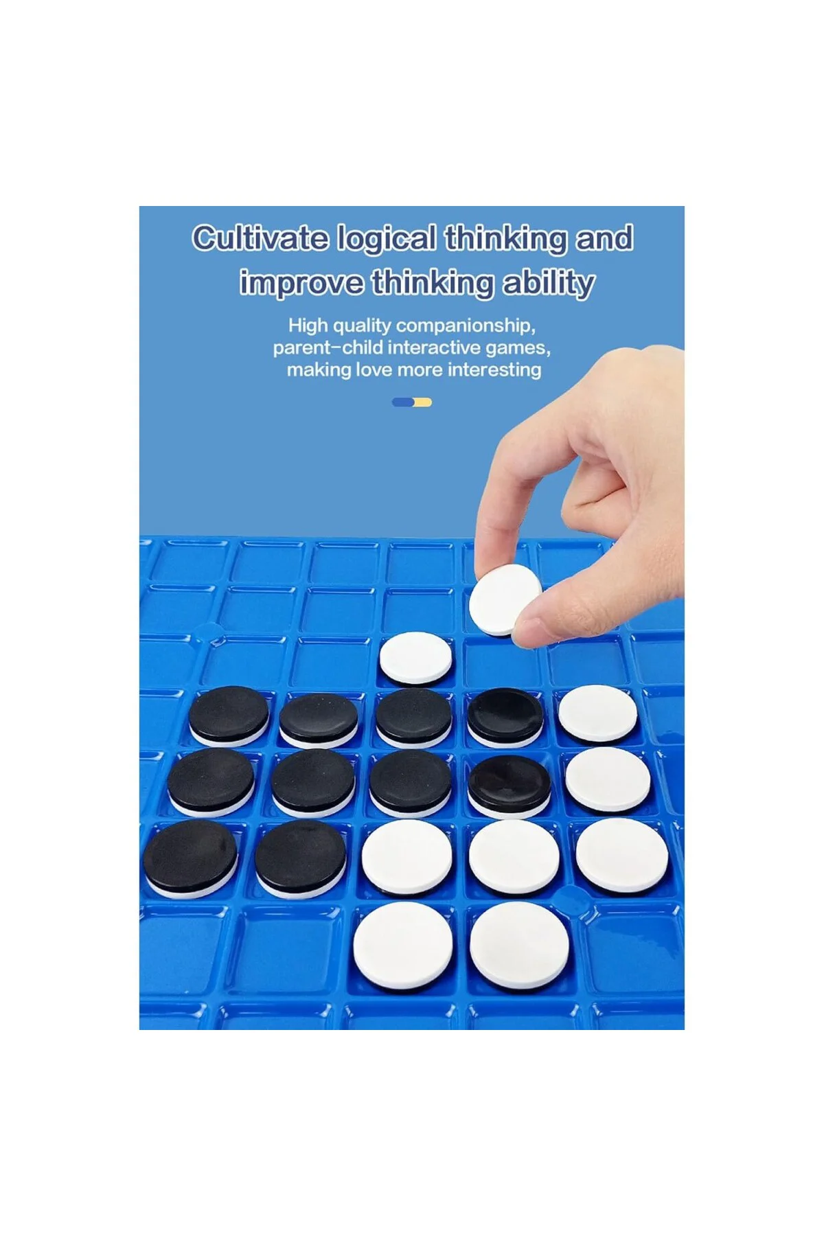 Reversi Masa Oyunu Çocuklar Için Eğitici Mantık Oyunu, Aile Seyah