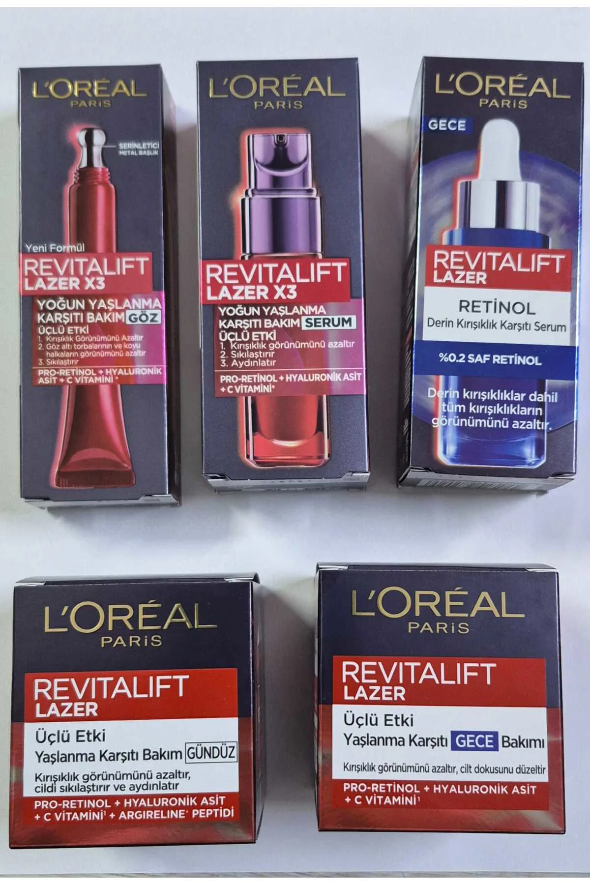 Revitalift Lazer Saf Retinol Cilt Bakım Seti 5li