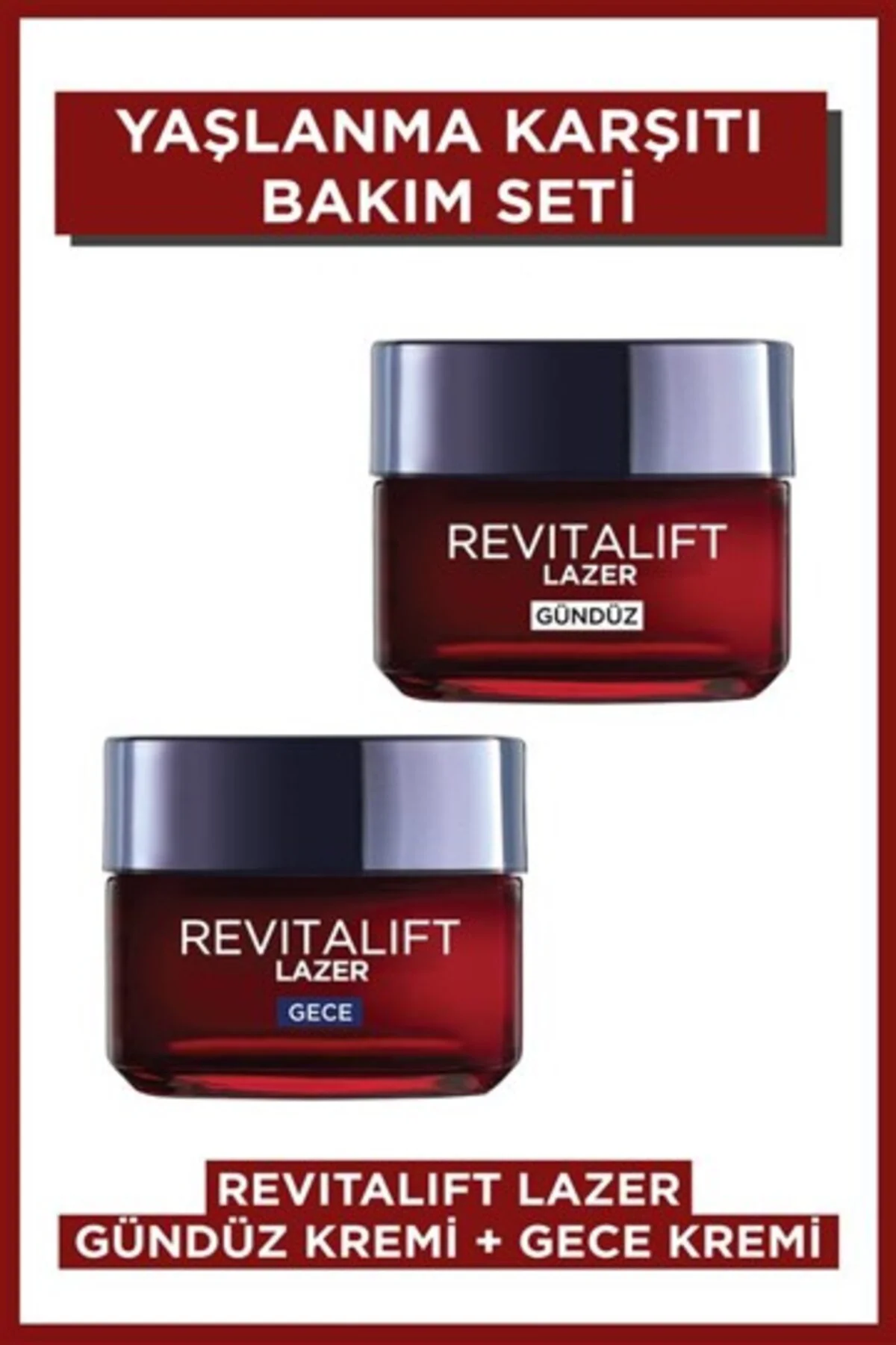 Revitalift Lazer Yoğun Yaşlanma Karşıtı Nemlendirici Gündüz & Gece Yüz Bakım Kremi 50ml 2'li Set Revitalift Lazer Yoğun Yaşlanma Karşıtı Nemlendirici Gündüz & Gece Yüz Bakım Kremi 50ml 2'li Set