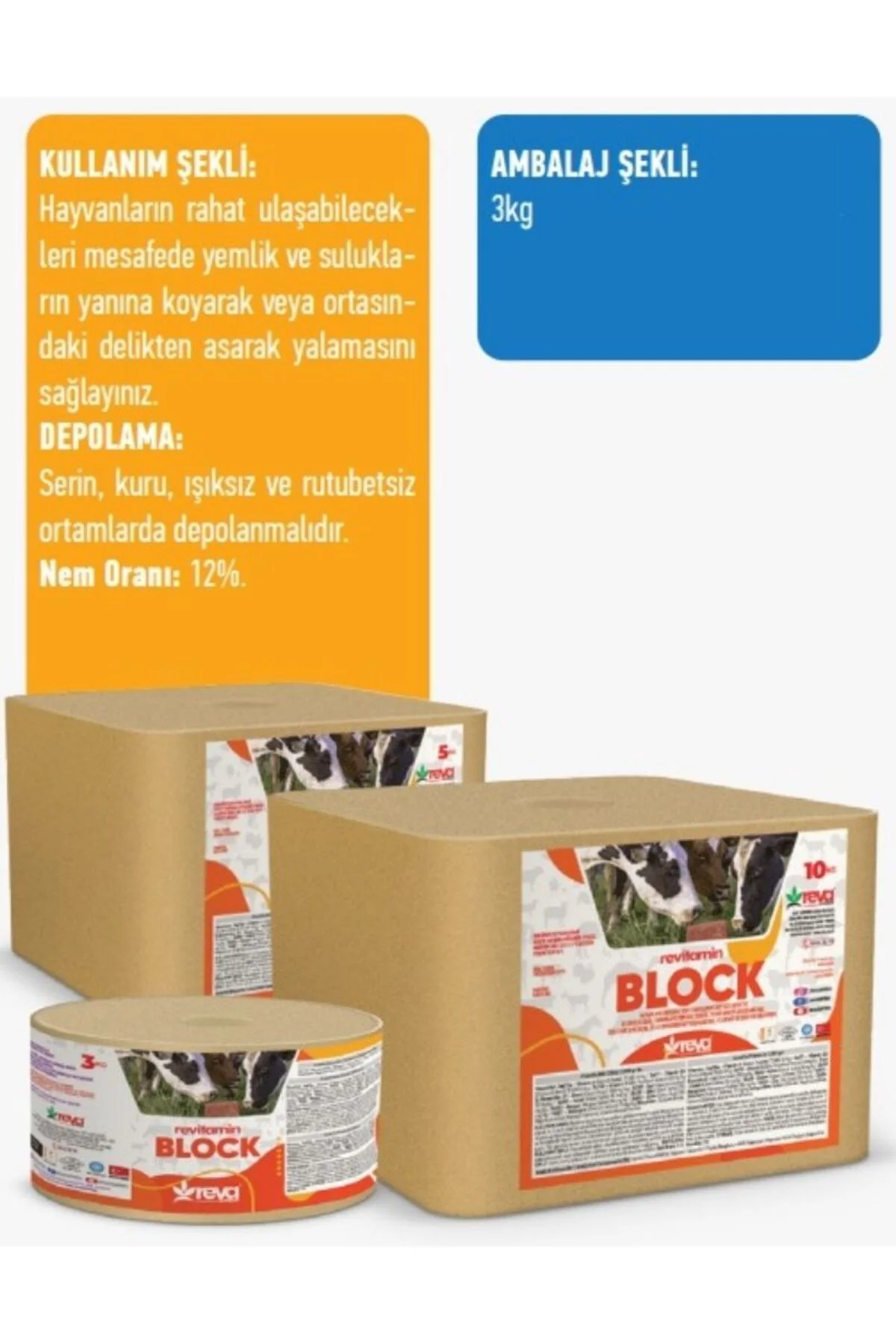 Revitamin Block 3KG Vitaminli Yalama Taşı ( 4'LÜ PAKET )