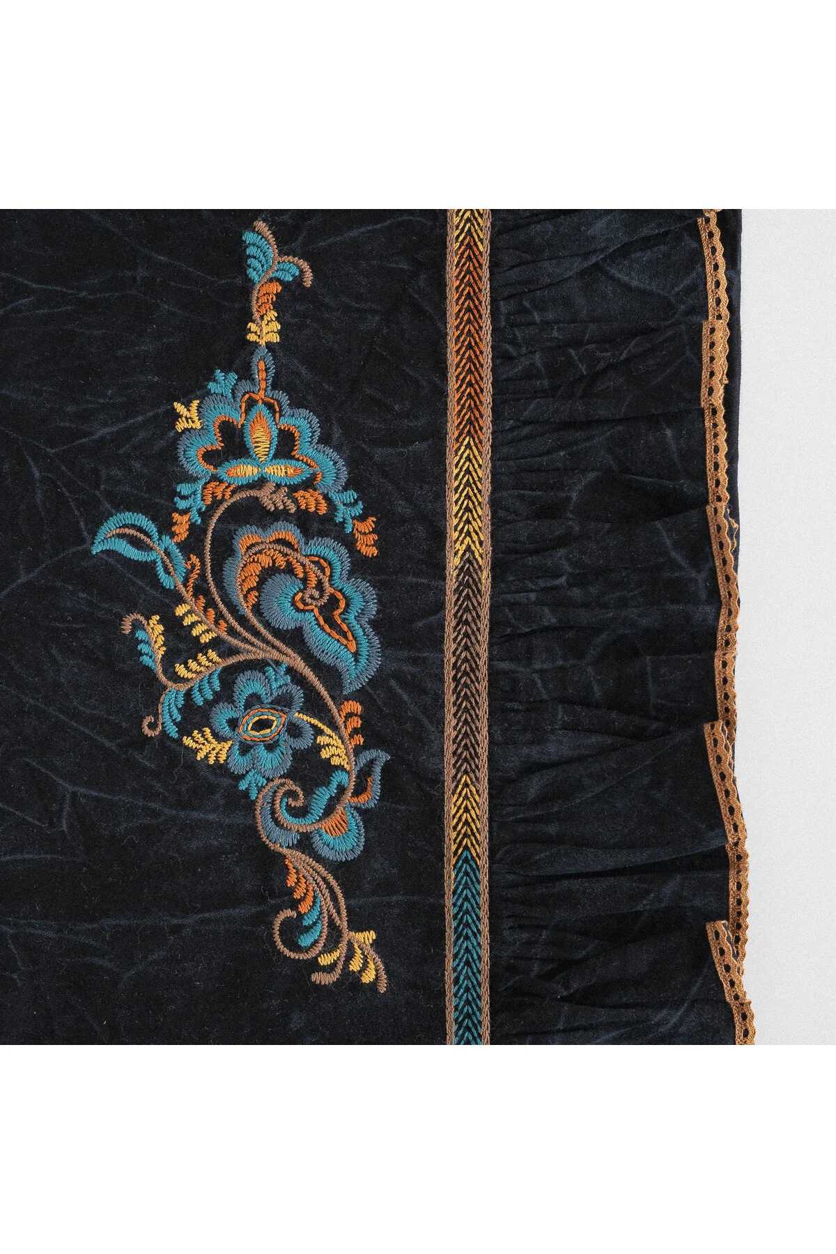 Revna Çift Kişilik Nevresim Takımı %100 Organik Pamuk Saten Parça Boya Siyah 200 x 220 Cm