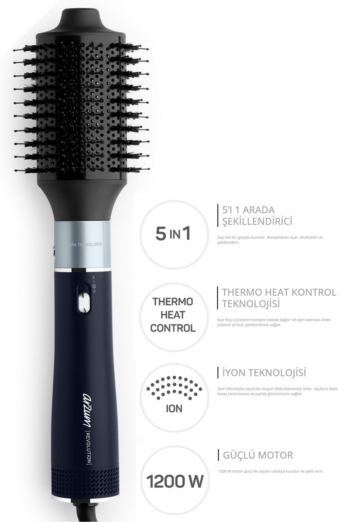 Revolution Hava Üflemeli 5'i 1 Arada Şekillendirici - AR5162