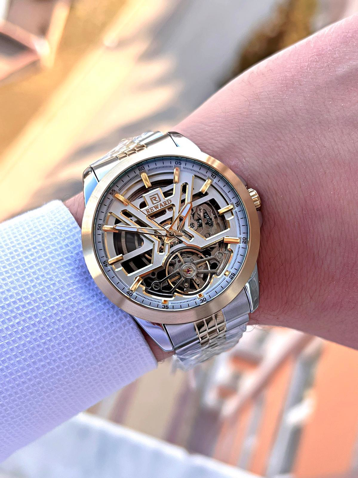 Reward Özel Tasarım Otomatik Mekanizma Çelik Kordon 5 Atm Suya Da