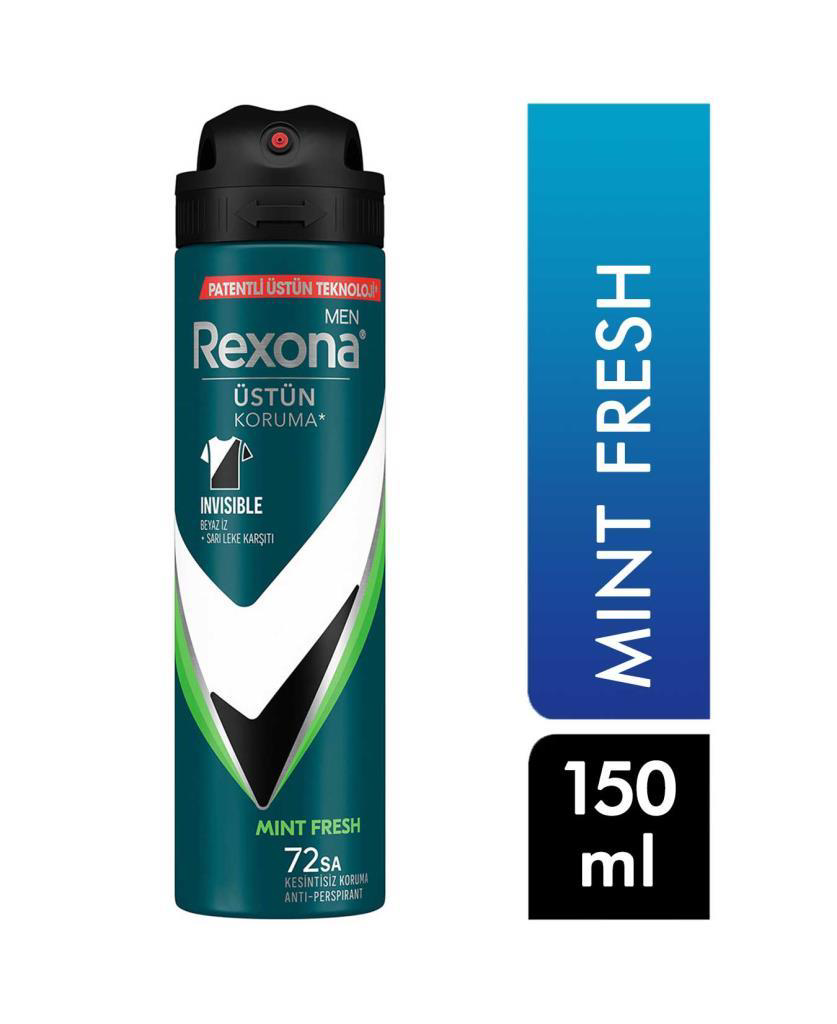 Rexona Men Deo 150 ml Mint Fresh Invisible 72 Saat Kesintisiz Kor Rexona Men Deo 150 ml Mint Fresh Invisible 72 Saat Kesintisiz Kor
