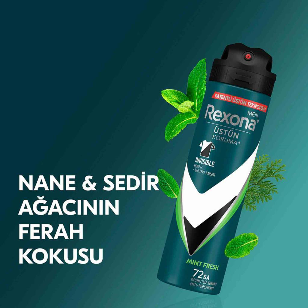 Rexona Men Deo 150 ml Mint Fresh Invisible 72 Saat Kesintisiz Kor Rexona Men Deo 150 ml Mint Fresh Invisible 72 Saat Kesintisiz Kor