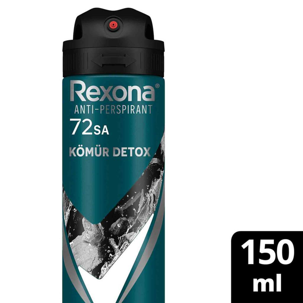 Rexona Men Deo 150 ml Kömür Detox 72 Saat Kesintisiz Koruma