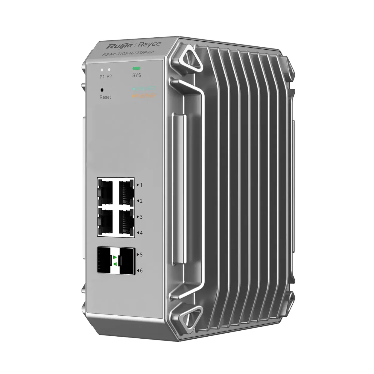 Reyee RG-NIS3100-4GT2SFP-HP 4port Gigabit PoE + 2GE SFP Endüstriyel Switc