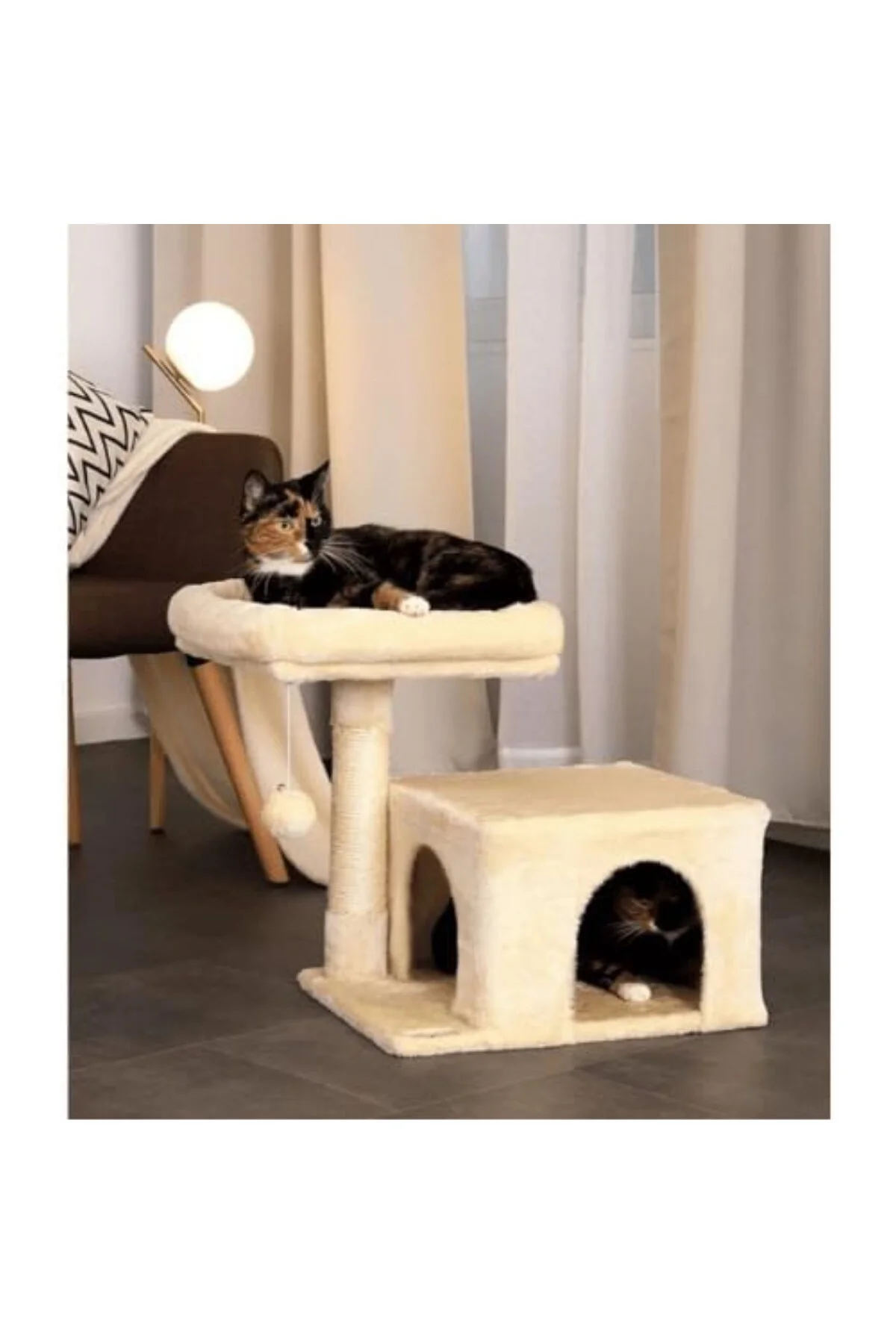 Reyo Pet Komfor Stepli Yuvalı Kedi Tırmalaması Beyaz