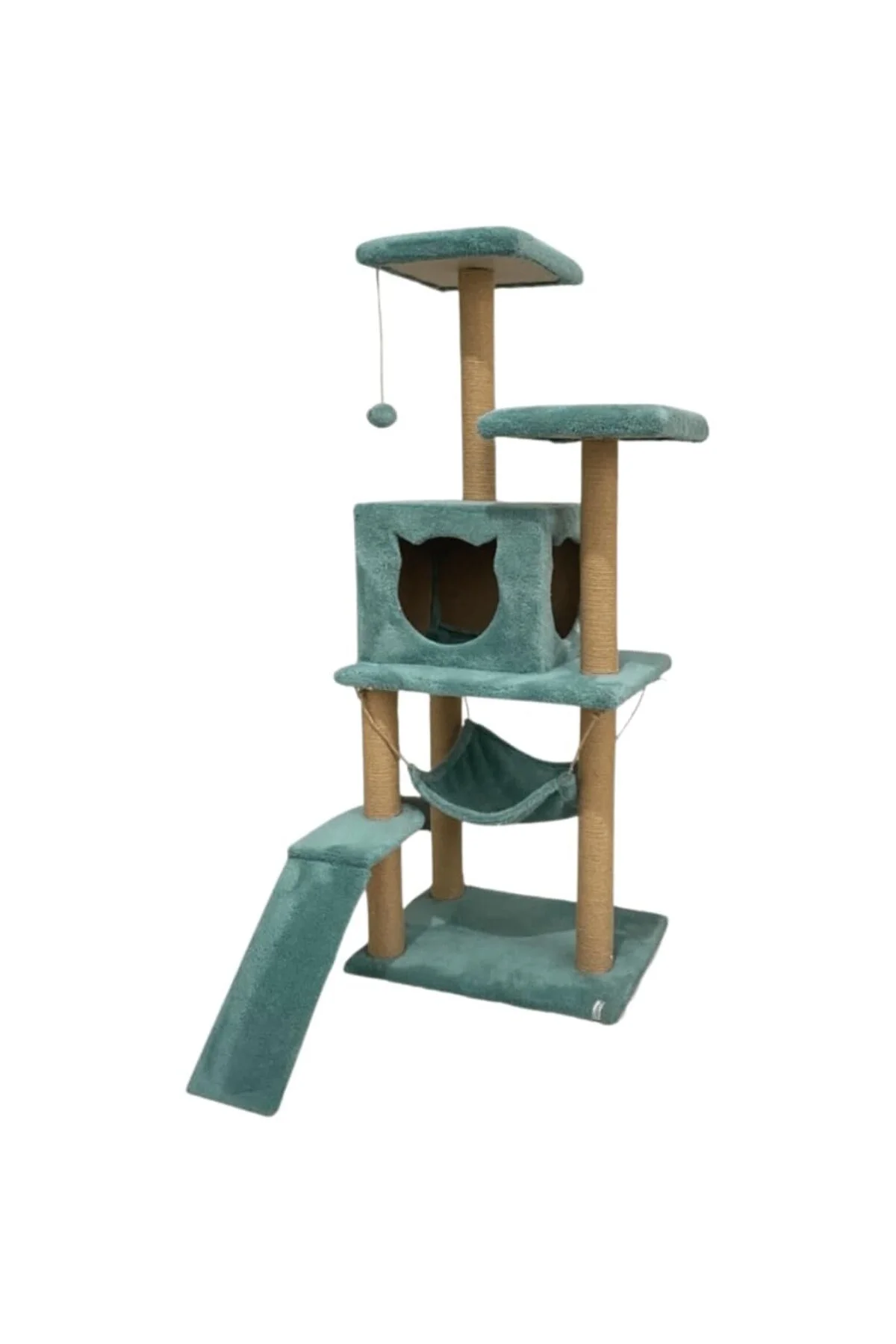 Reyo Pet S9 Kedi Tırmalama Kulesi Platformlu 124 cm Turkuaz