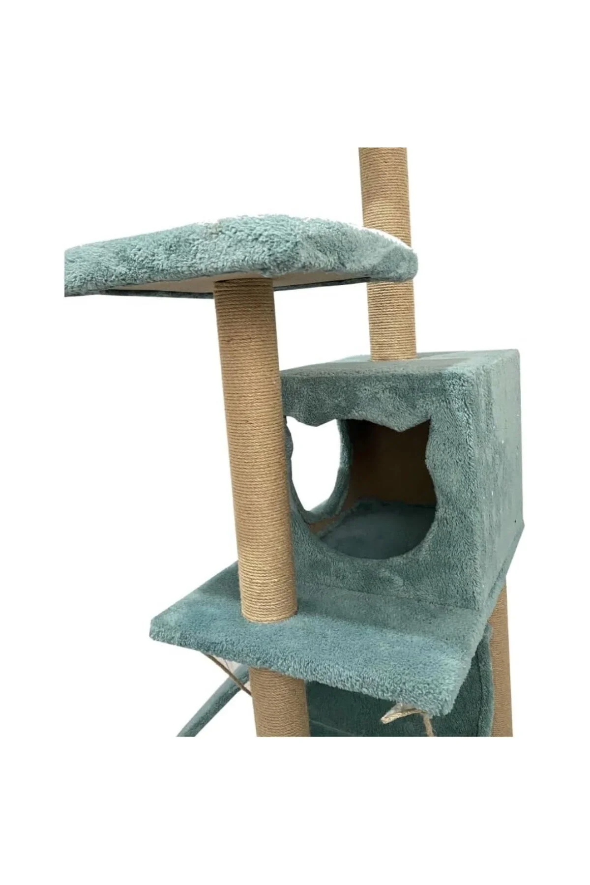 Reyo Pet S9 Kedi Tırmalama Kulesi Platformlu 124 cm Turkuaz