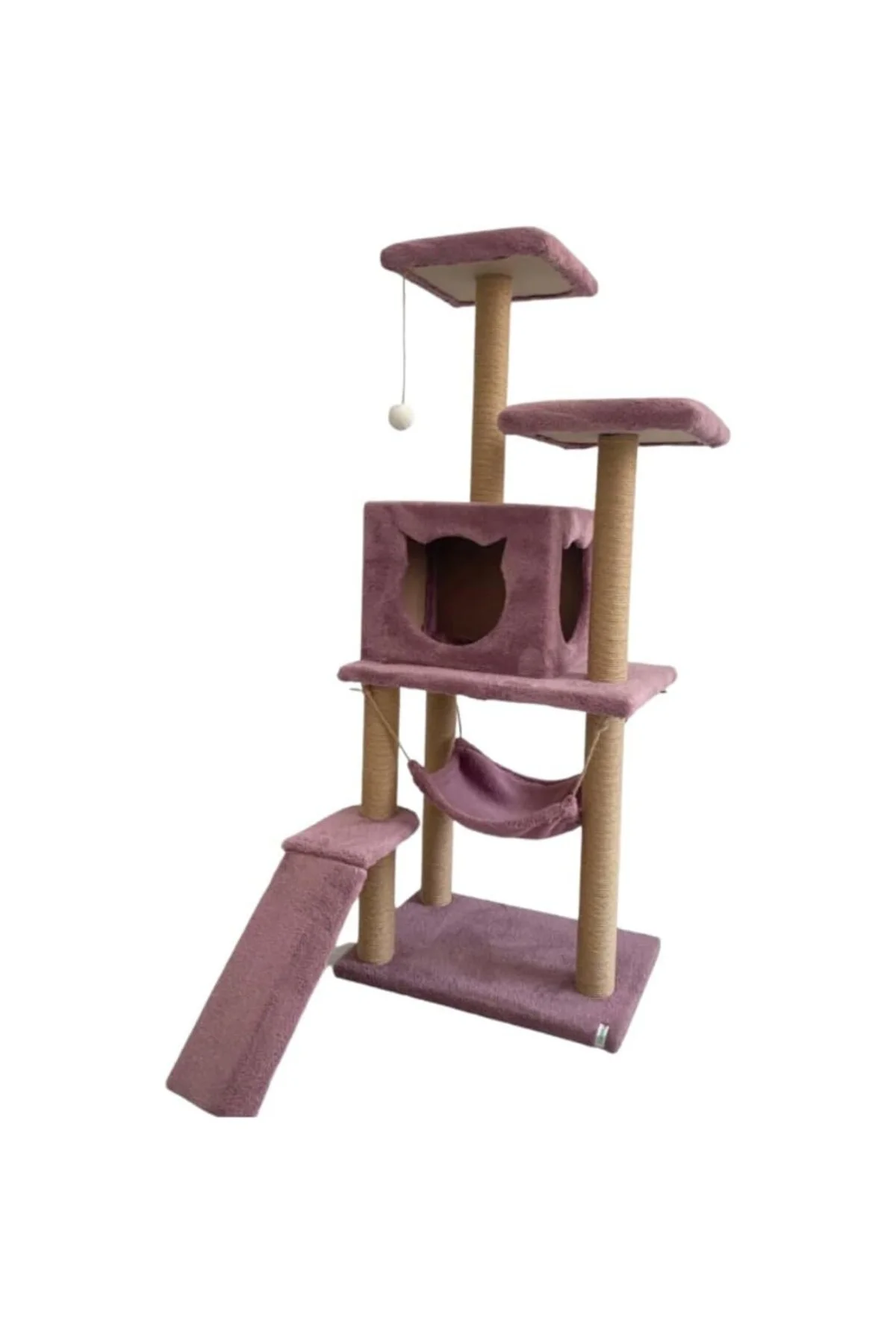 Reyo Pet S9 Kedi Tırmalama Kulesi Platformlu 124 cm Gül Kurusu