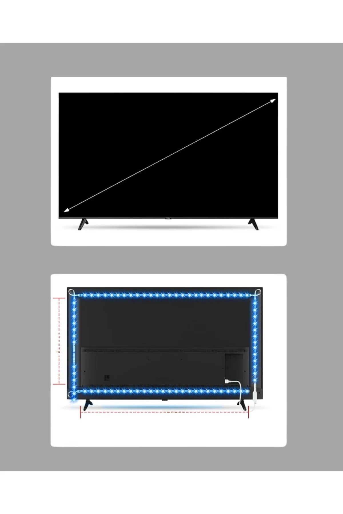 RF Kumandalı Renk Değiştiren TV LED Şerit 2MT