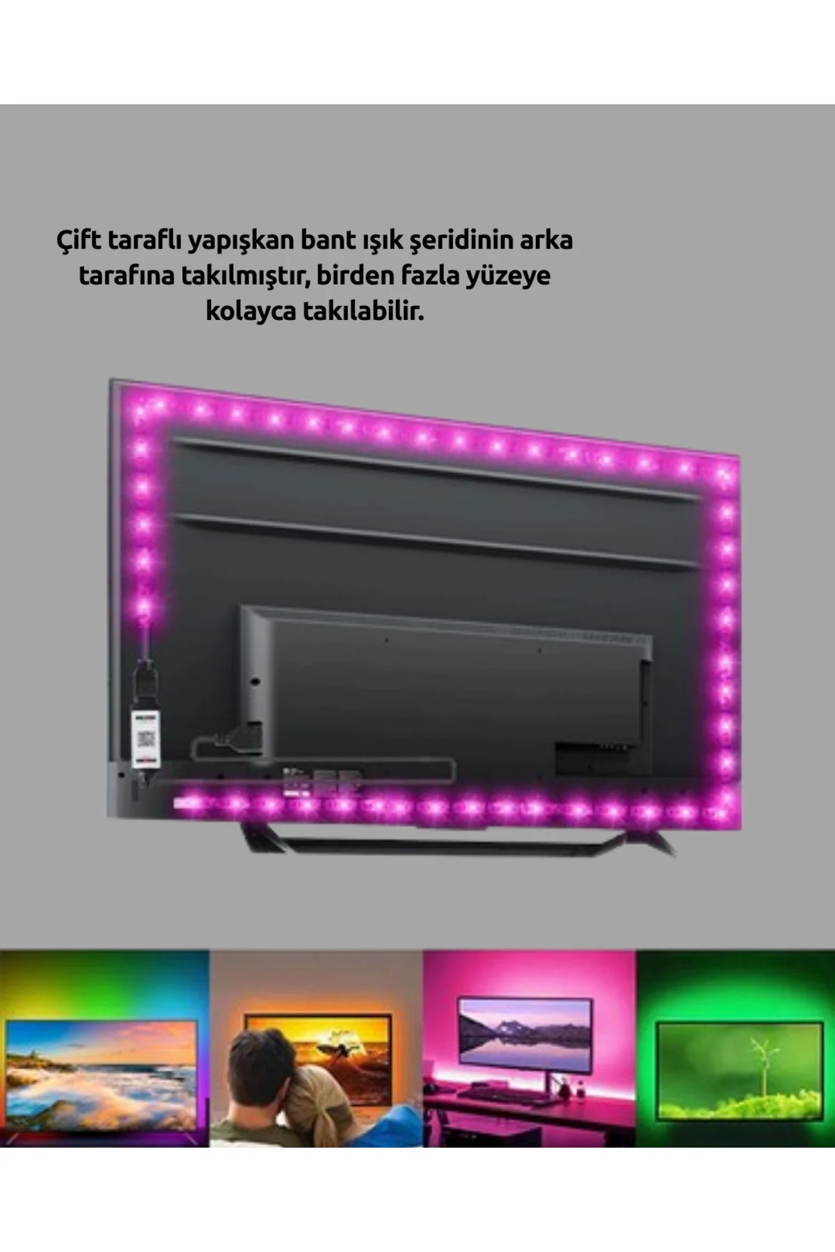 RF Kumandalı Renk Değiştiren TV LED Şerit 2MT