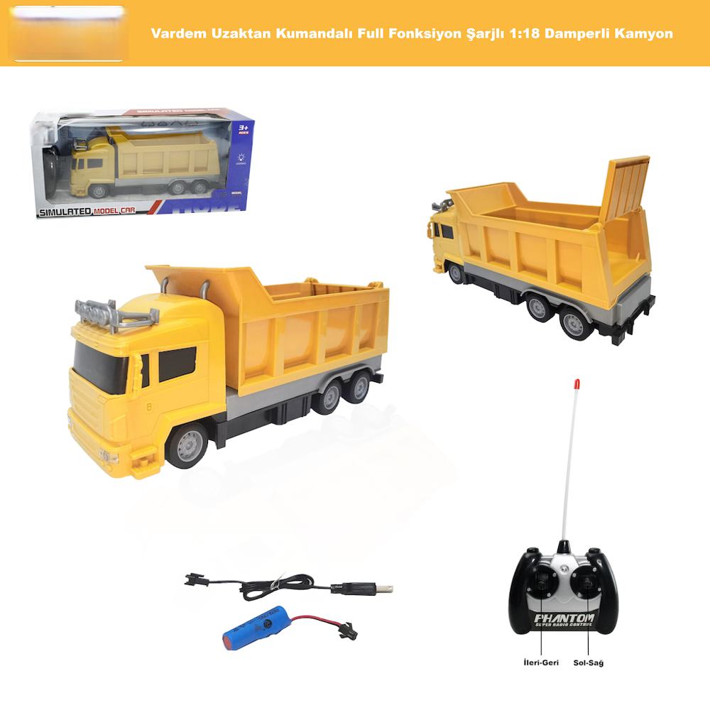 RG-618-6A-7A UK FF ŞARJLI 1 16 KAMYON DAMPERLİ