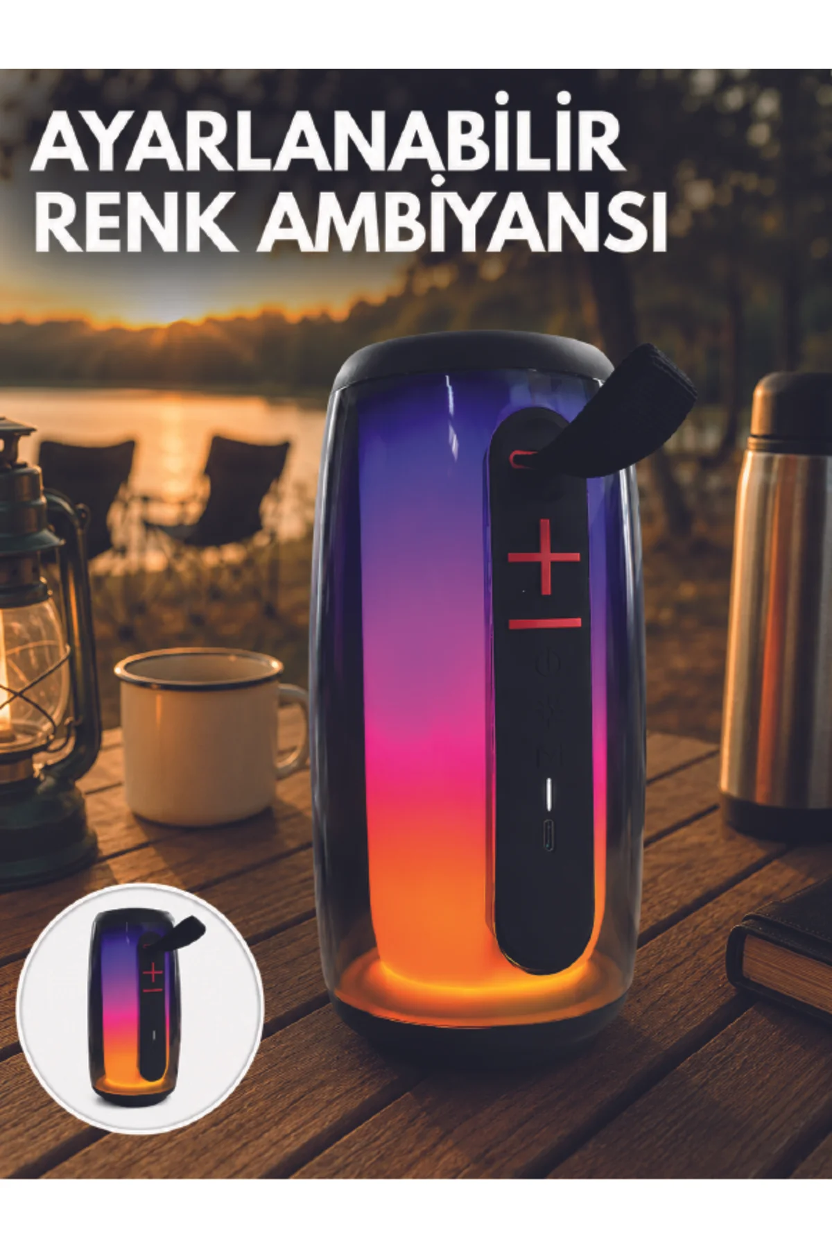 RGB Aydınlatmalı Kablosuz Bluetooth Hoparlör USB Bellek TF Kart Destekli RGB Aydınlatmalı Kablosuz Bluetooth Hoparlör USB Bellek TF Kart Destekli