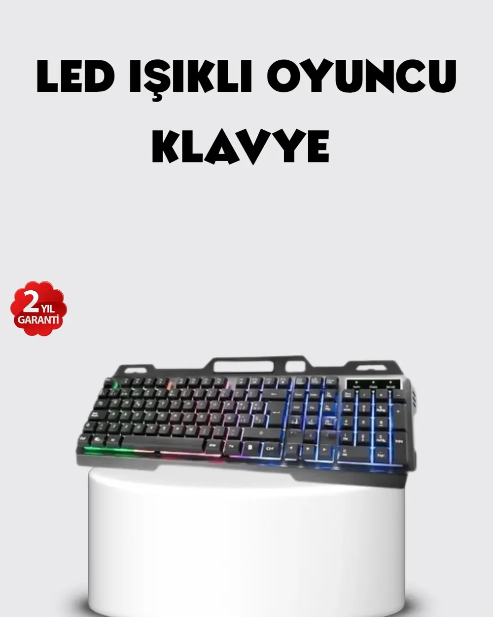 RGB Aydınlatmalı Klavye Mouse Seti – USB Bağlantılı, Türkçe Q, Ay