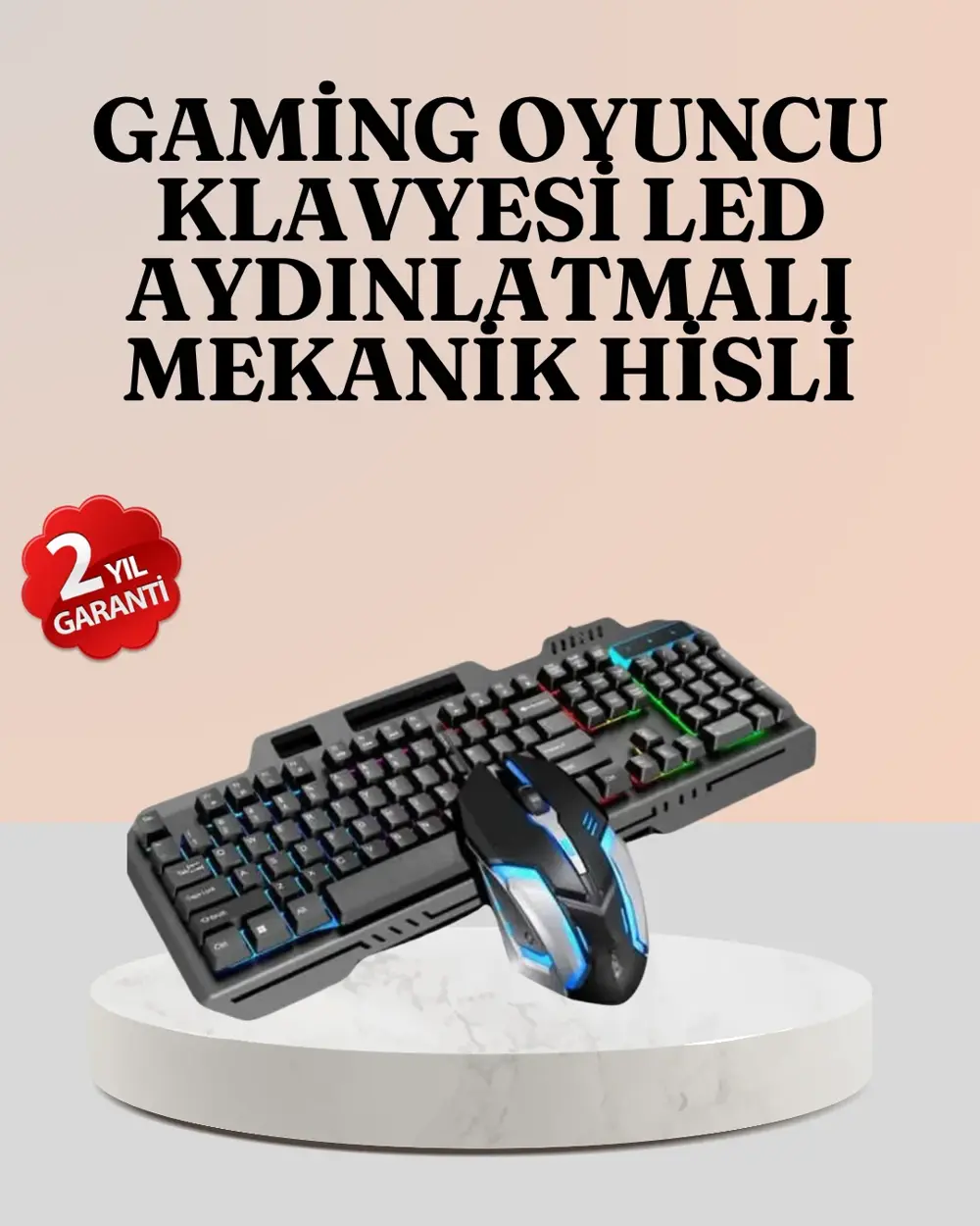 RGB Aydınlatmalı Oyuncu Klavye Mouse – Mekanik Hissiyat, Maksimum