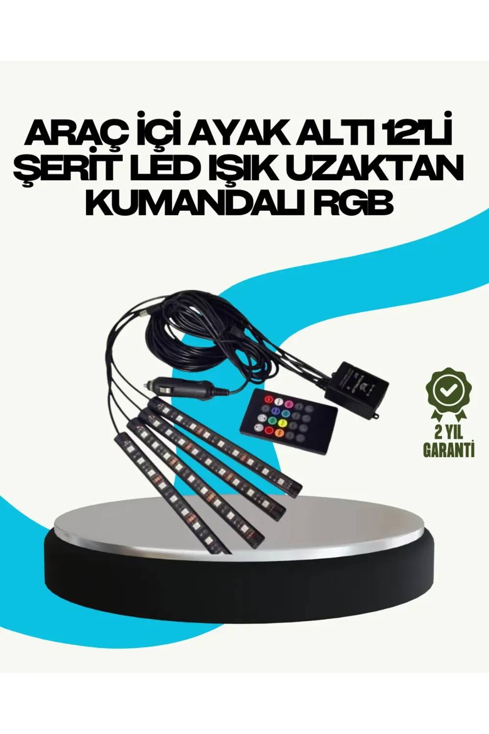 RGB Geçişli 4 Parça Araç İçi Aydınlatma