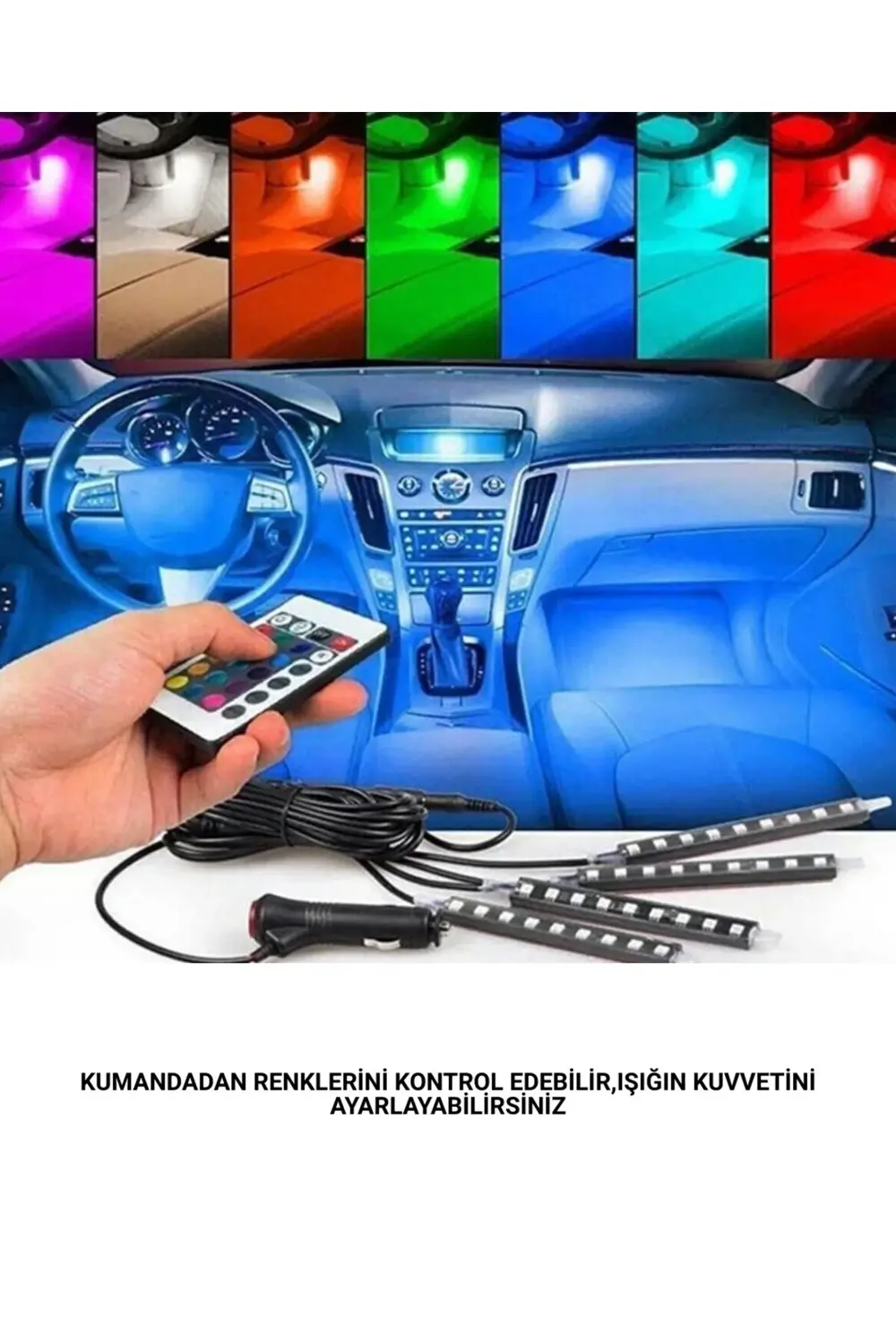 RGB Geçişli 4 Parça Araç İçi Aydınlatma