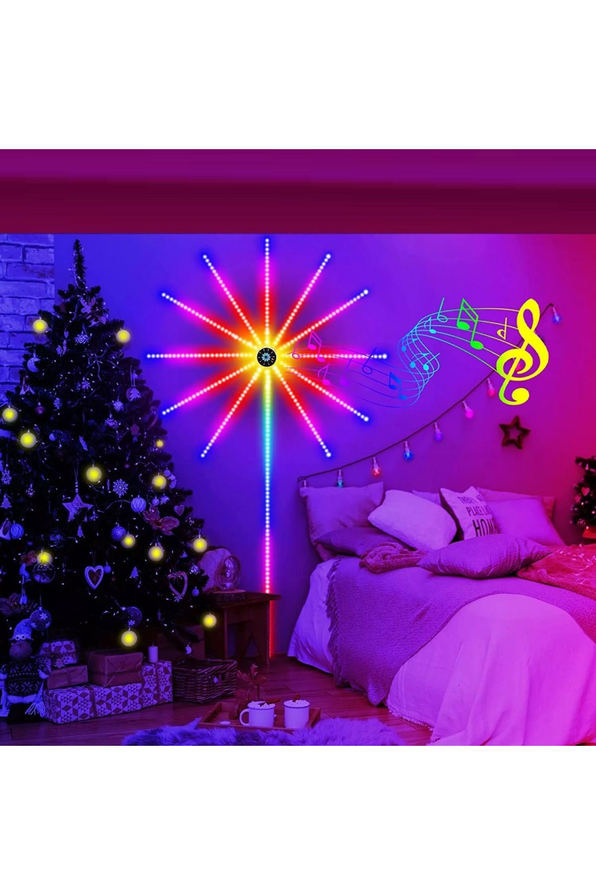 Kuzey Rgb İşiklarin Dansi Noel İşiği App Smart Control İc Led Rgb Firew