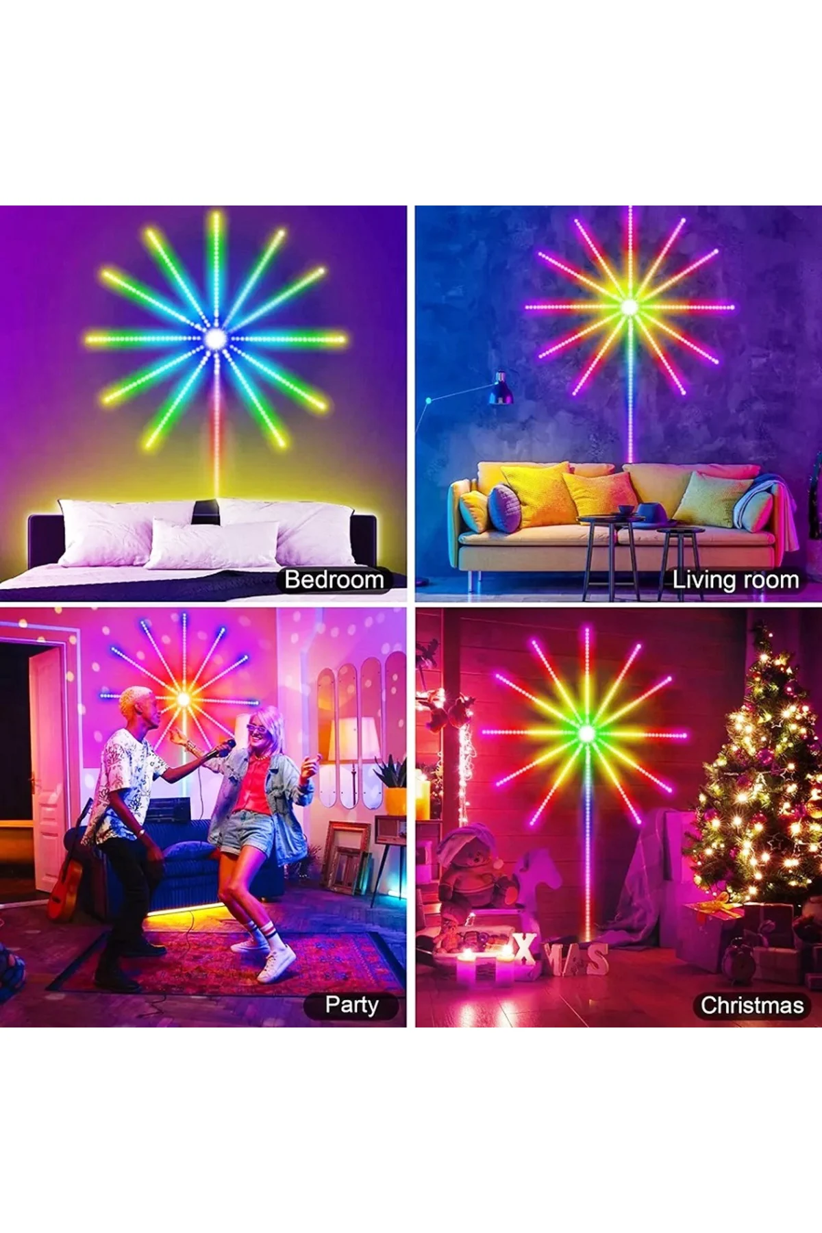 RGB IŞIKLARIN DANSI NOEL IŞIĞI APP SMART CONTROL IC LED RGB FIREW
