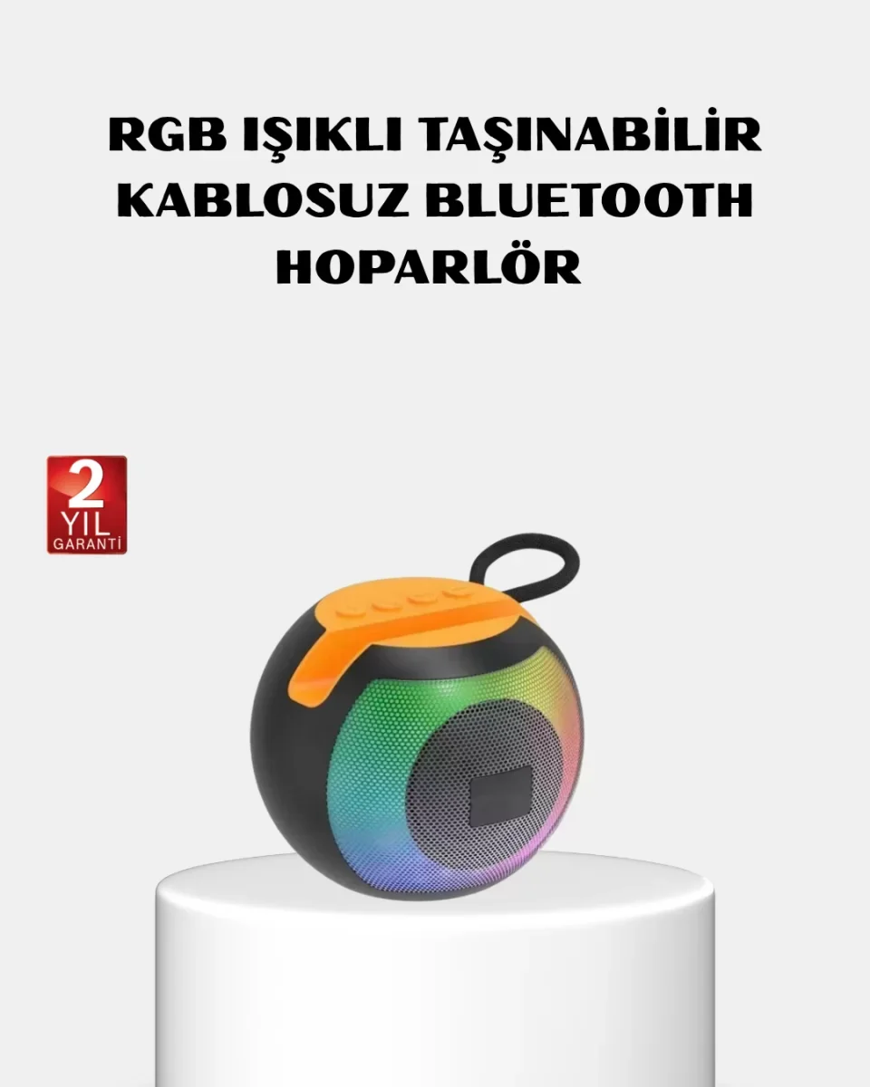 RGB Işıklı Bluetooth Hoparlör – 360° Stereo Ses ve 8 Saat Çalma Süresi - Lisinya