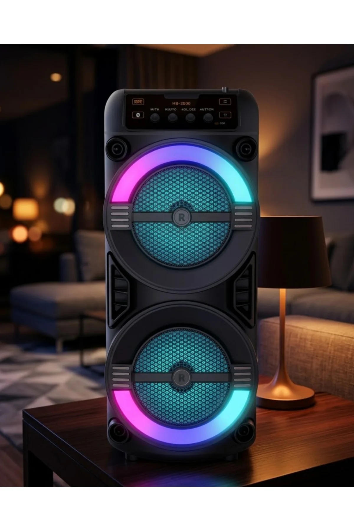RGB Işıklı Bluetooth Hoparlör Kablosuz Taşınabilir Stereo Speaker