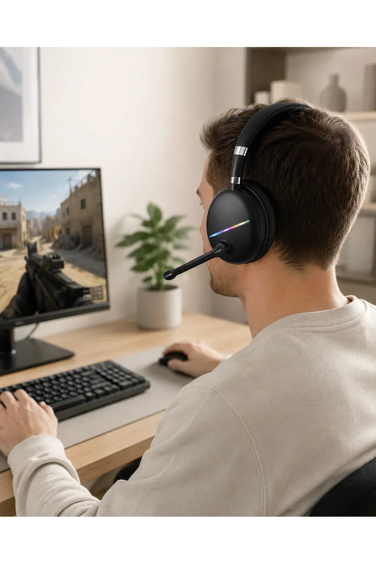 RGB Işıklı Bluetooth krofonlu Kulaklık Uzun Süreli Kullanım Type-C Şarjlı RGB Işıklı Bluetooth krofonlu Kulaklık Uzun Süreli Kullanım Type-C Şarjlı