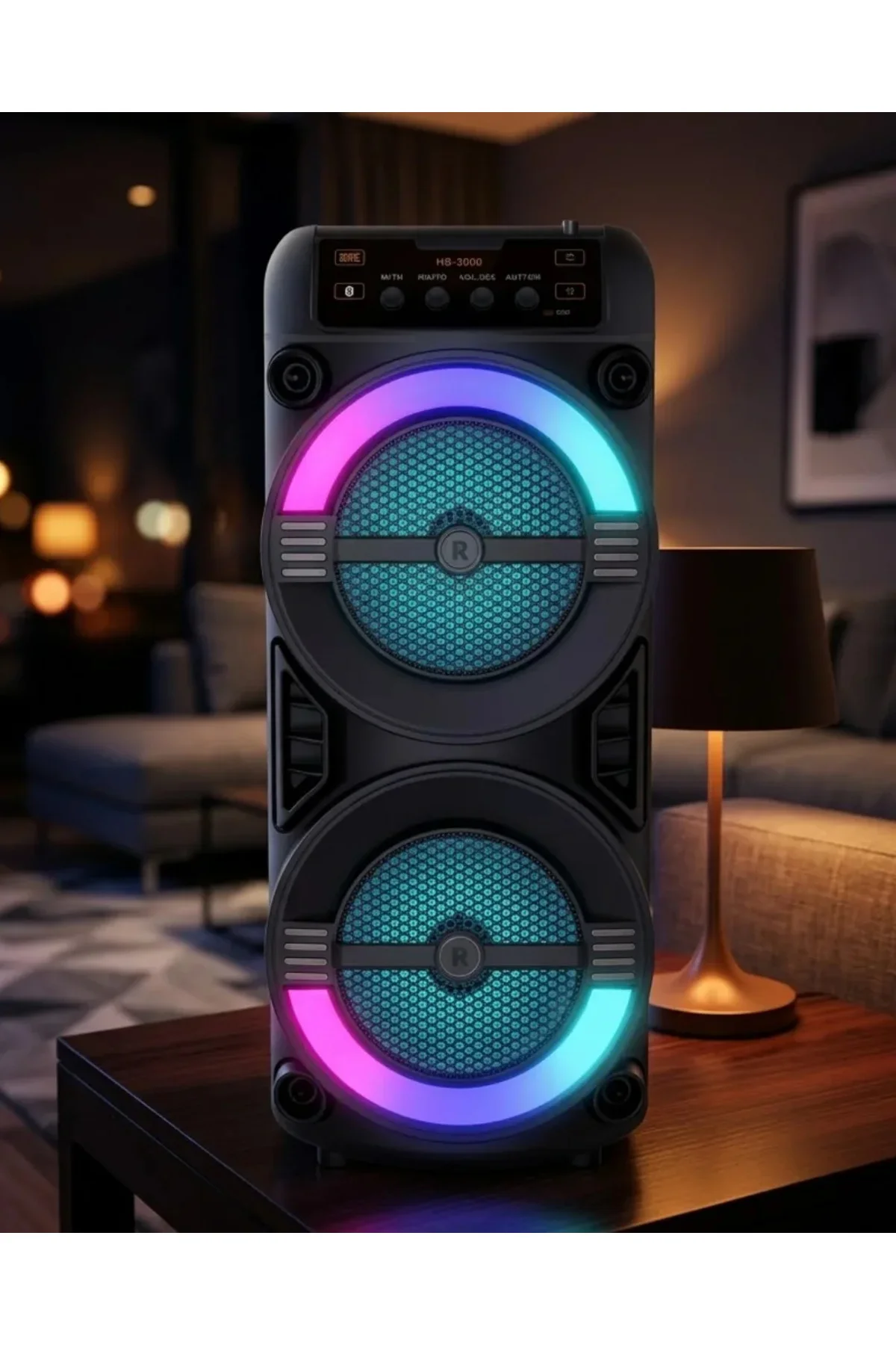 RGB Işıklı Bluetooth Hoparlör Kablosuz Taşınabilir Stereo Speaker