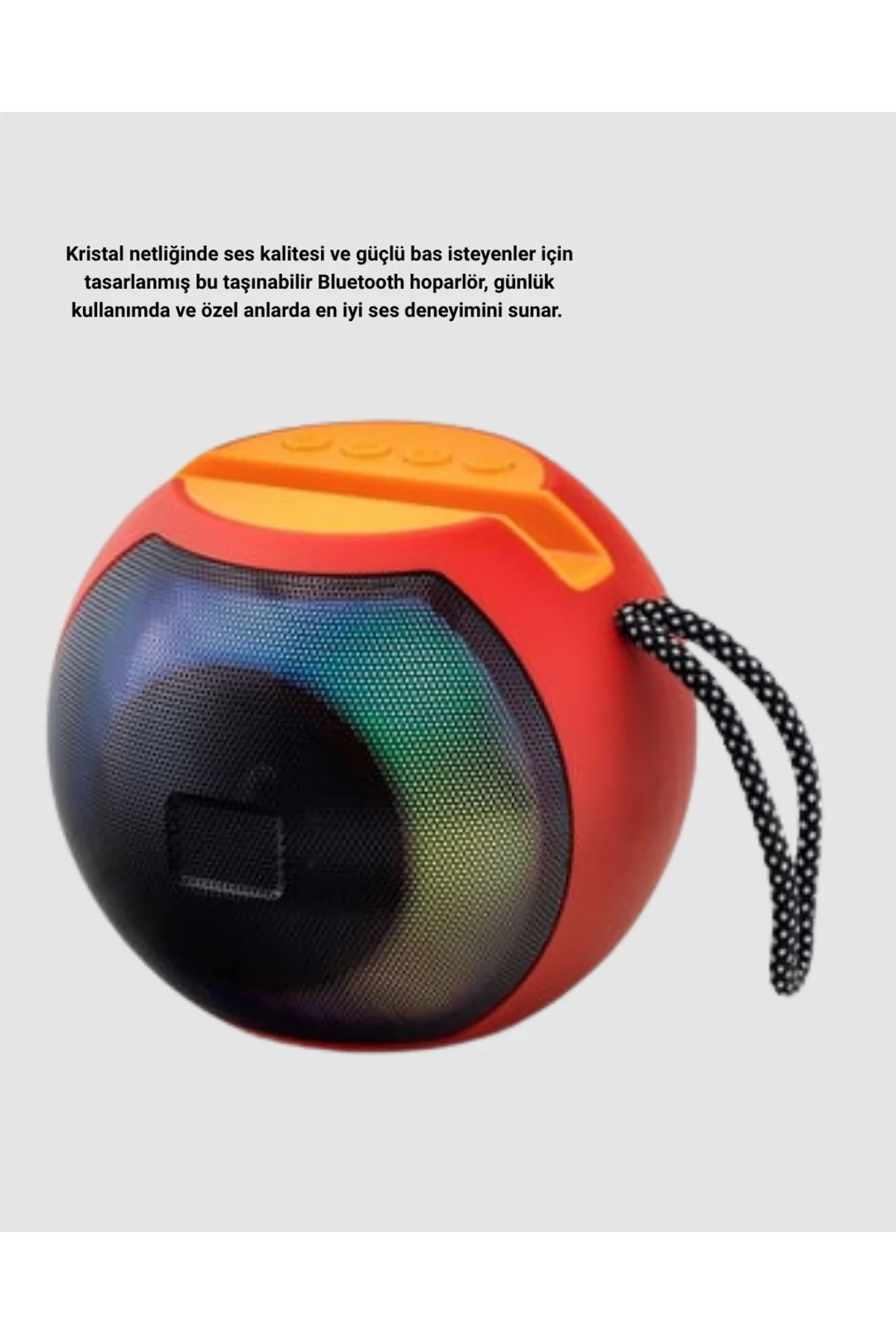RGB Işıklı Bluetooth Hoparlör – 360° Stereo Ses ve 8 Saat Çalma Süresi