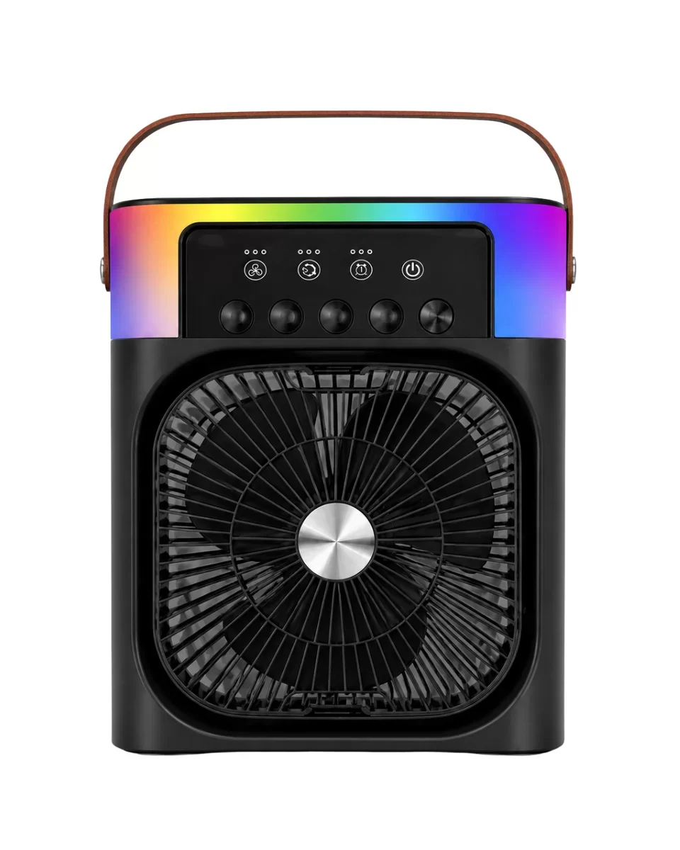 RGB Işıklı Buharlı Masaüstü Fan - Sessiz Çalışan USB Şarjlı Taşınabilir Fan